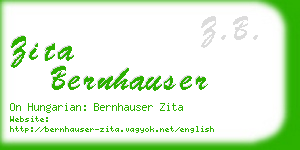 zita bernhauser business card